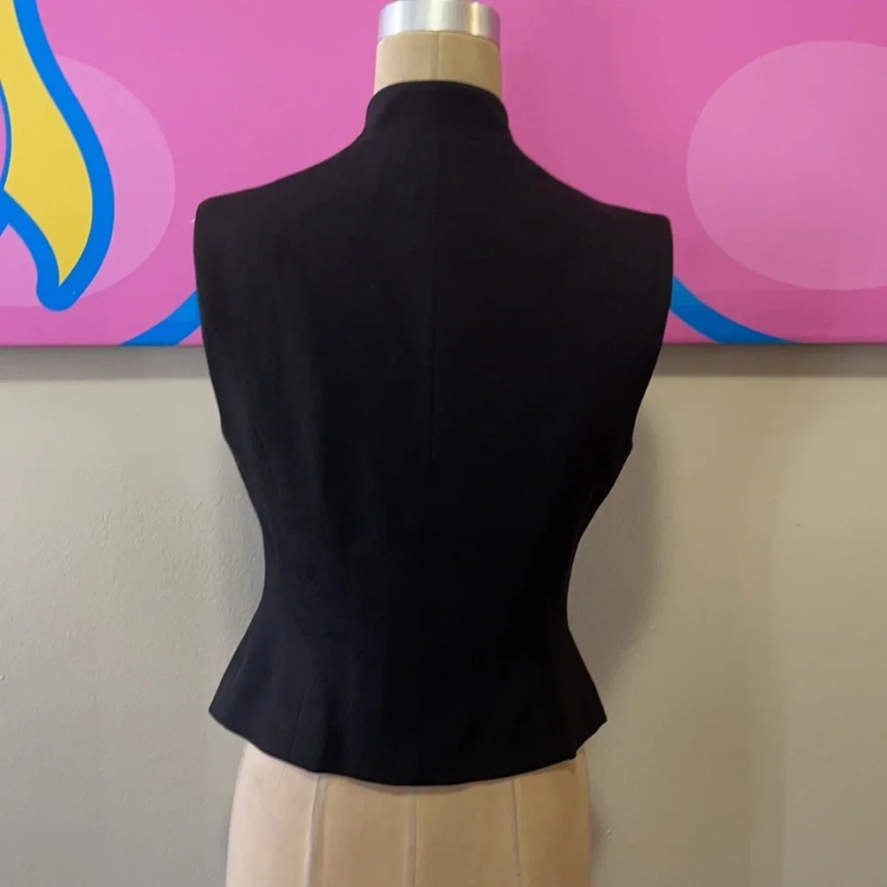 DKNY Red Black Wool Military Vest - Picture 6 of 11